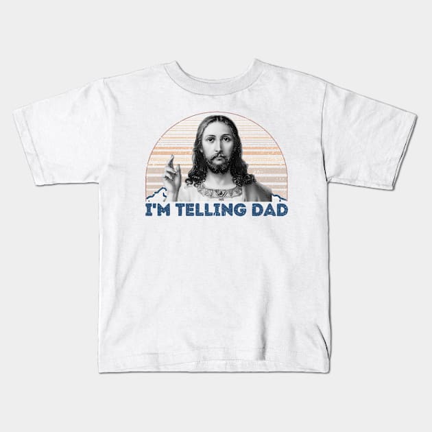 Retro I'm Telling Dad Kids T-Shirt by Miller Family 